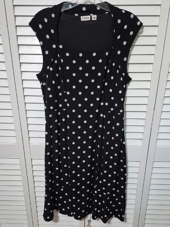 Cato Dresses & Skirts - Cato Black and White Polka Dot Midi Dress